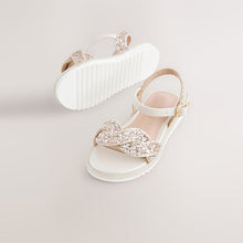 Load image into Gallery viewer, Ivory Glitter Occasion Sandals
