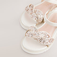 Load image into Gallery viewer, Ivory Glitter Occasion Sandals
