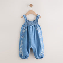 Load image into Gallery viewer, Denim Embroidered 100% Cotton Playsuit (3mths-6yrs)
