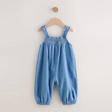 Load image into Gallery viewer, Denim Embroidered 100% Cotton Playsuit (3mths-6yrs)
