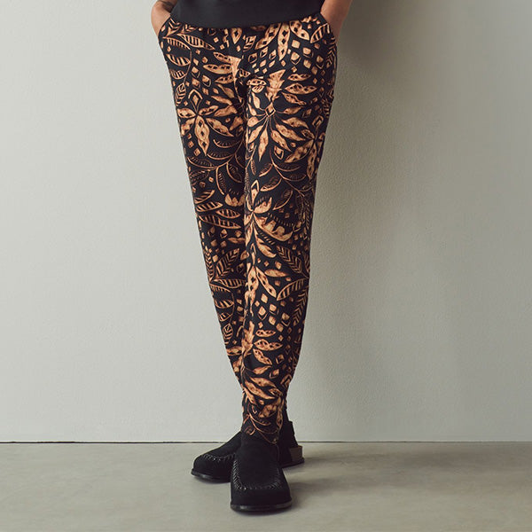 Black Leaf Print Jersey Joggers