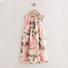 Load image into Gallery viewer, Cream Floral Kew Collection Chiffon Dress (3-12yrs)
