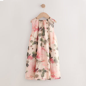 Cream Floral Kew Collection Chiffon Dress (3-12yrs)