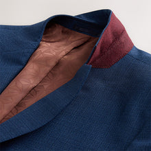 Load image into Gallery viewer, Blue Tailored Fit Textured Wool Suit Jacket
