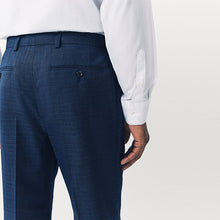 Load image into Gallery viewer, Blue Tailored Fit Textured Wool Suit Trousers
