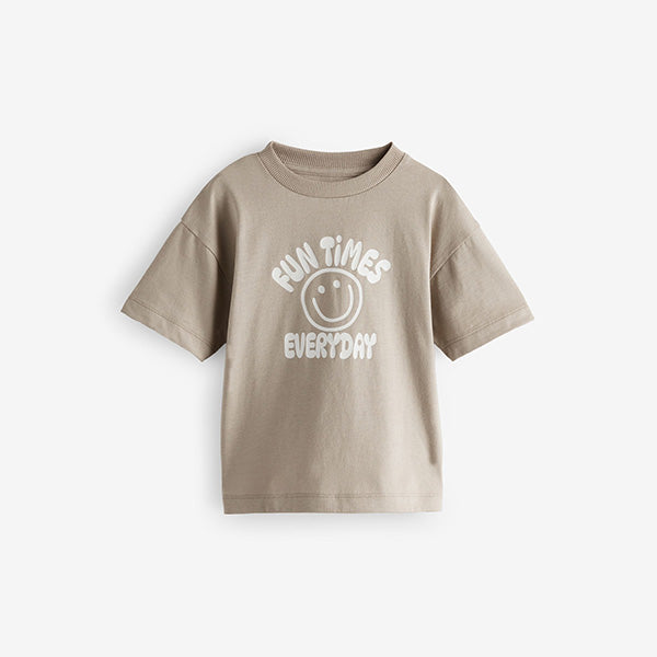 Neutral Fun Times Simple Short Sleeve T-Shirt