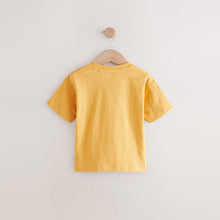 Load image into Gallery viewer, Mustard Yellow Short Sleeve Interactive Appliqué T-Shirt (3mths-6yrs)
