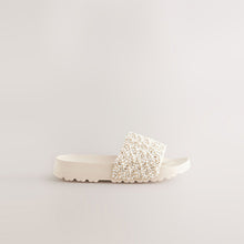 Load image into Gallery viewer, Ivory Pearl Woven Sliders
