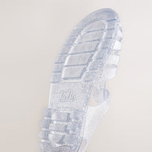 Load image into Gallery viewer, Silver Glitter Jelly Sandals

