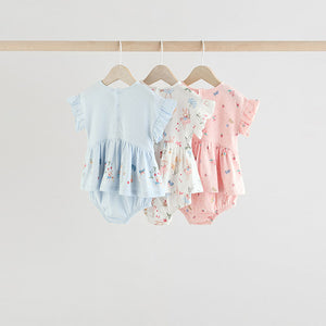 Pink Fairy Mouse 3 Pack Skirted Baby Rompers
