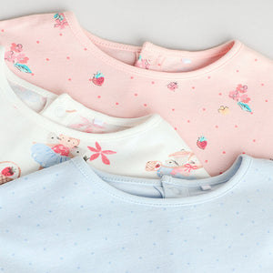 Pink Fairy Mouse 3 Pack Skirted Baby Rompers