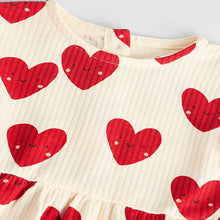 Load image into Gallery viewer, Red Heart Printed Frill Baby Romper
