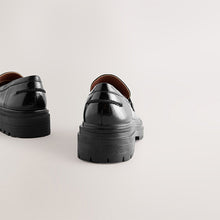 Load image into Gallery viewer, Black Patent Standard/Wide Fit Chunky Loafers
