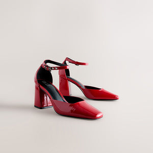 Red Standard Fit Forever Comfort® Square Toe Block Heels