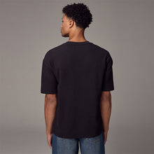 Load image into Gallery viewer, Black Textured Relaxed Heavyweight 100% Cotton T-Shirt

