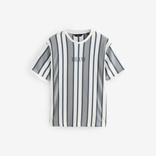 Load image into Gallery viewer, Grey/White Smart Vertical Stripe T-Shirt
