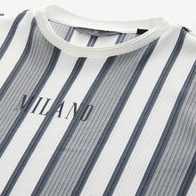 Load image into Gallery viewer, Grey/White Smart Vertical Stripe T-Shirt
