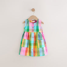 Load image into Gallery viewer, Rainbow Check Sleeveless Pocket Summer Dress (3mths-6yrs)
