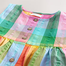 Load image into Gallery viewer, Rainbow Check Sleeveless Pocket Summer Dress (3mths-6yrs)
