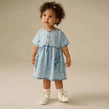 Load image into Gallery viewer, Denim Embroidered Relaxed Summer Dress (3mths-6yrs)
