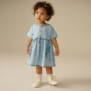 Denim Embroidered Relaxed Summer Dress (3mths-6yrs)