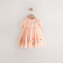 Load image into Gallery viewer, Pink Embroidered Mesh Dress (3mths-6yrs)
