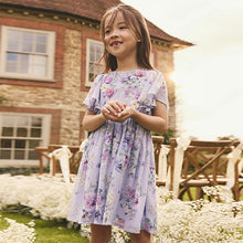 Load image into Gallery viewer, Lilac Purple Angel Sleeve Embellished Dress (3-12yrs)

