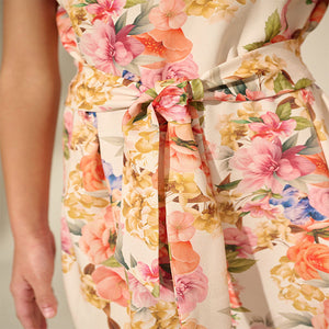 Cream Floral Printed Jumpsuit (3-12yrs)