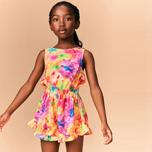 Load image into Gallery viewer, Multi Tie-dye Bow Detail Playsuit (3-12yrs)
