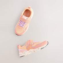 Load image into Gallery viewer, Multi Orange Standard Fit (F) Elastic Lace Touch Fasten Trainers
