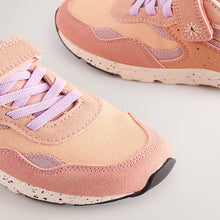 Load image into Gallery viewer, Multi Orange Standard Fit (F) Elastic Lace Touch Fasten Trainers
