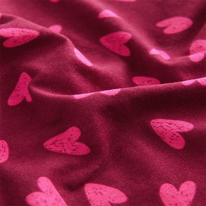 Berry Heart 100% Cotton Frill Vest Short Set Pyjamas