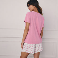 Load image into Gallery viewer, Pink Heart Short Set Pyjamas
