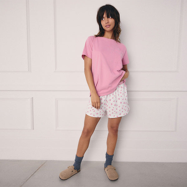 Pink Heart Short Set Pyjamas