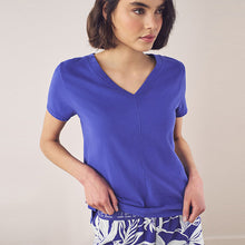 Load image into Gallery viewer, Cobalt Blue Leaf Short Set Pyjamas
