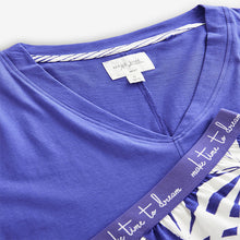 Load image into Gallery viewer, Cobalt Blue Leaf Short Set Pyjamas
