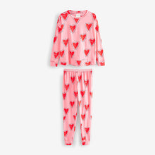 Load image into Gallery viewer, Pink Heart 100% Cotton Long Sleeve Pyjamas
