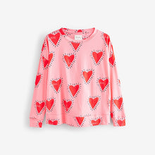 Load image into Gallery viewer, Pink Heart 100% Cotton Long Sleeve Pyjamas
