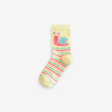 Load image into Gallery viewer, Pink, Purple and Green 4 Pack Cotton Rich Character Ankle Socks
