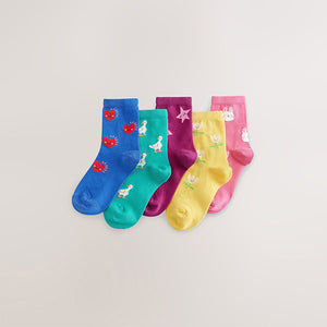 Multi 5 Pack Cotton Rich Character Ankle Socks