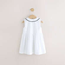 Load image into Gallery viewer, White Sleeveless Collar Summer Dress (3mths-6yrs)
