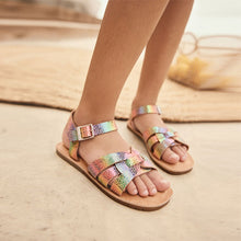 Load image into Gallery viewer, Rainbow Standard Fit (F) Leather Woven Sandals
