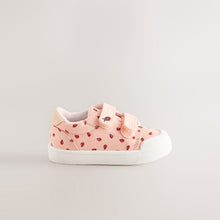 Load image into Gallery viewer, Pink Ladybird Standard Fit (F) Touch Fasten Strap Machine Washable Trainers
