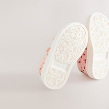 Load image into Gallery viewer, Pink Ladybird Standard Fit (F) Touch Fasten Strap Machine Washable Trainers
