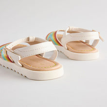 Load image into Gallery viewer, Rainbow Metallic T-Bar Sandals
