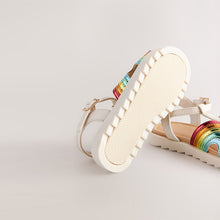 Load image into Gallery viewer, Rainbow Metallic T-Bar Sandals
