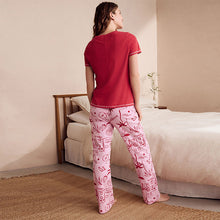 Load image into Gallery viewer, Red 100% Cotton Short Sleeve Pyjamas
