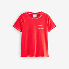 Load image into Gallery viewer, Red 100% Cotton Short Sleeve Pyjamas
