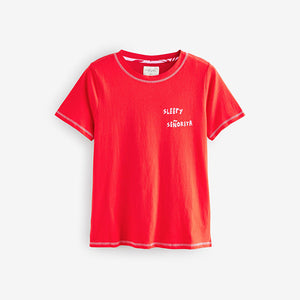 Red 100% Cotton Short Sleeve Pyjamas