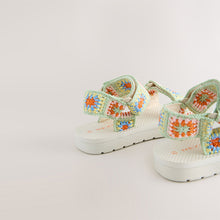 Load image into Gallery viewer, Sage Green Crochet Crochet Trekker Sandals
